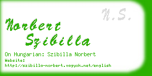 norbert szibilla business card